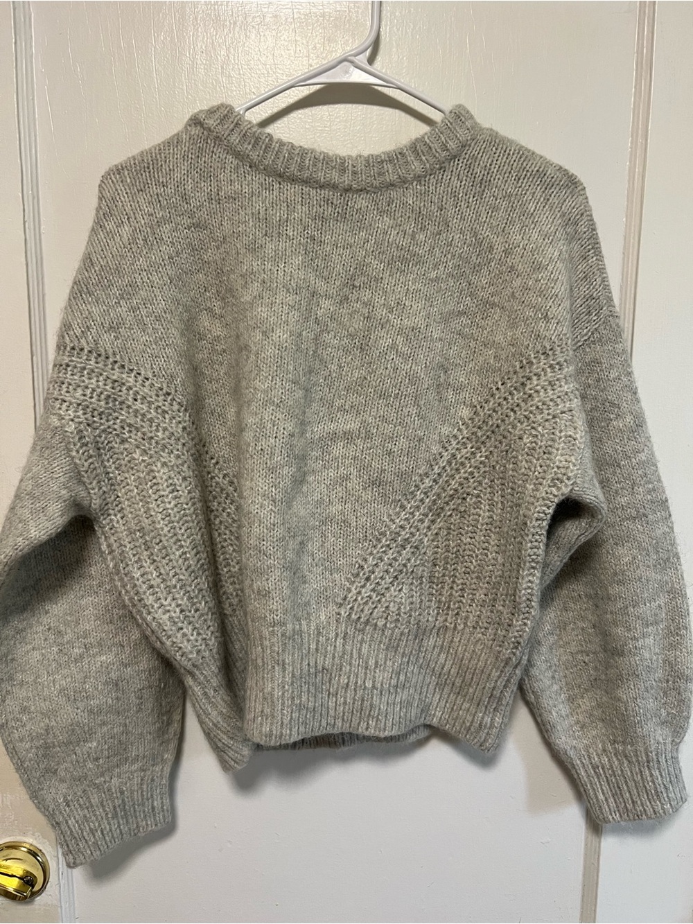 Madewell Heather Gray Textured Crewneck Sweater